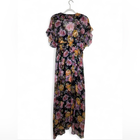 Johnny Was Suri Ruffled Floral Silk Maxi Dress. 100% silk - Picture 3 of 8